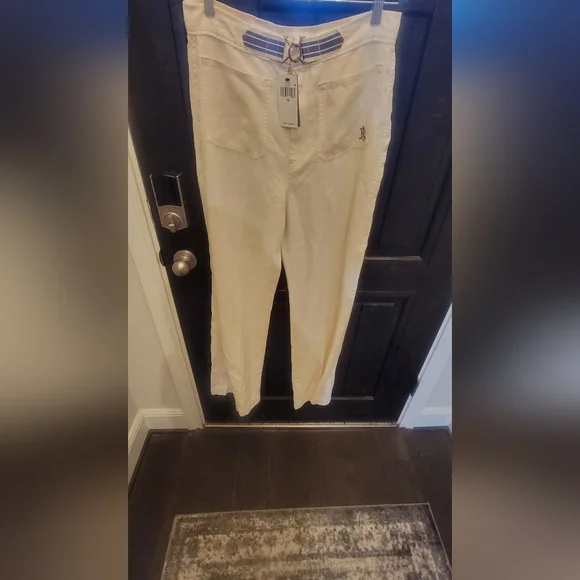 Polo Ralph Lauren wide leg hemp pants in natural sz 10.